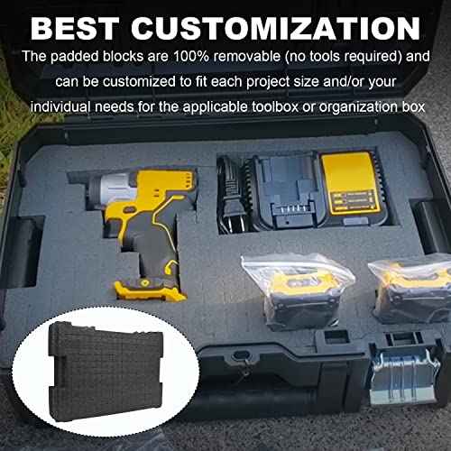 Tool Organizer Foam Insert DWST88801 fits DEWALT Tool Box packout Foam Inserts DWST17808, DWST17807, DWST17805 (2Pcs)
