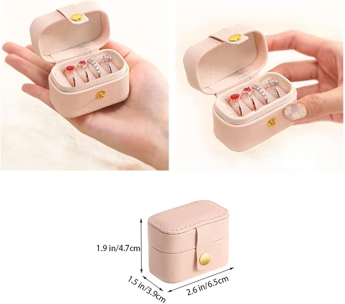 Travel Jewelry Ring Case,Small Jewelry Ring Box,Ring Holder,Mini Jewelry Case Portable Storage Case, for Women Girls, for Travel,Business,Wedding,Bridesmaid Gift(Pink)