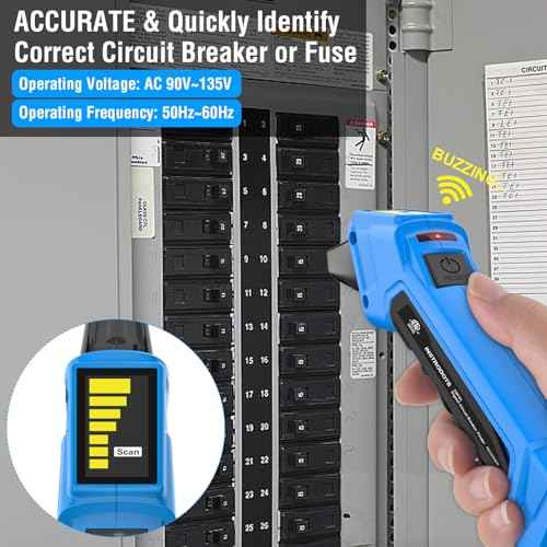Circuit Breaker Finder Tool with Accessories, 90-135V AC Digital Breaker Finder with Integrated GFCI Outlet Tester, Circuit Tracer with Buzzer Alarm & Color Display, Includes Carrying Case