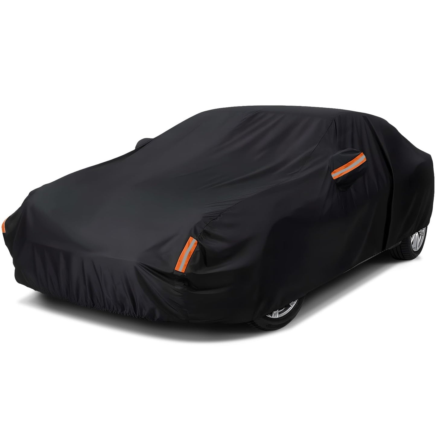 NEVERLAND Sedan Car Cover Waterproof Heavy Duty All Weather Protection Snow Anti-UV Windproof Outdoor Full Car Cover Fit for Automobiles BMW/Mercedes-Benz/Honda（for Car Size:196''L x 72''W x 59''H）