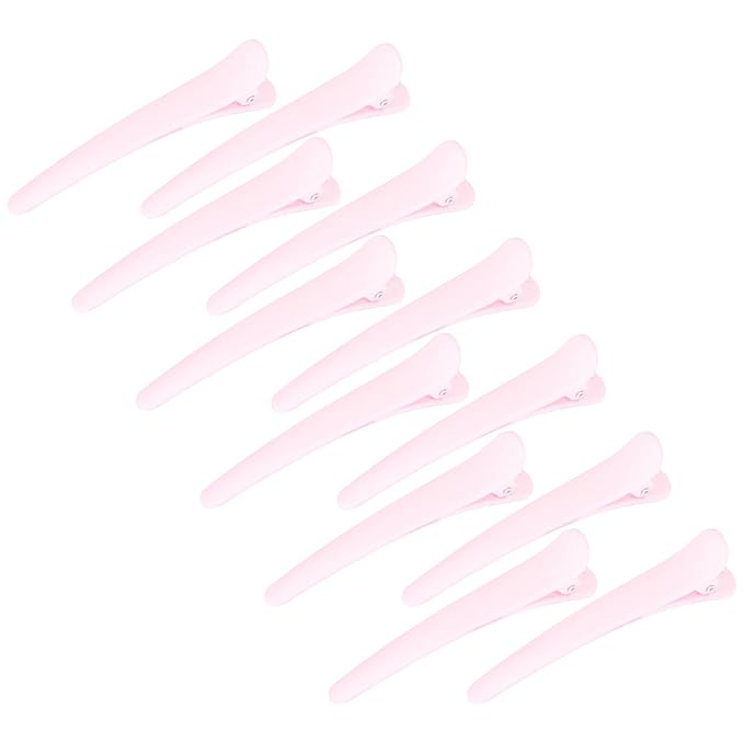 12 Pcs Light Pink Hair Clips for Styling Sectioning, YISSION 3.1 Inch Matte Alligator Hair Clips Hair Barrettes No Crease Duck Billed Hair Clip, Hair Styling Accessories for Women Girls