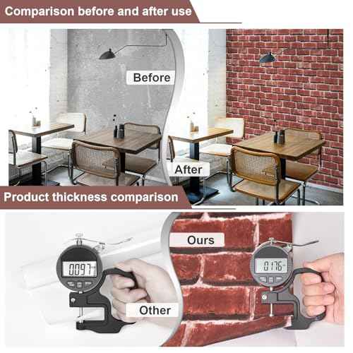 Red Brick Wallpaper Peel and Stick Contact Paper for Wall Faux 3D Brick Self Adhesive Contact Paper Rustic Removable Wallpaper for Fireplace Kitchen Bedroom Bathroom Waterproof 17.3inW 78.7inL