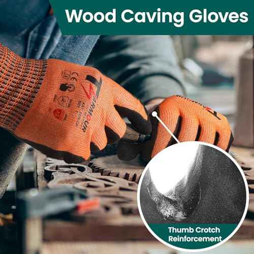2 Pairs Highest Level Cut Resistant Gloves, ANSI A9 Cut Proof Work Gloves, Touch-Screen Compatible, Durable Cutting Gloves for Fishing, Men&Women Heavy Duty