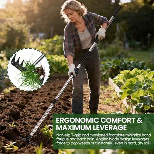 Stainless Steel Weeding Tool withSaw Blade - 4-Section Detachable Handlefor Effortless Gardening, YardWork & Weed Removal