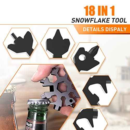 Dusor Gifts for Men Him Dad Husband, 18-in-1 Snowflake Multitool, Stocking Stuffers for Adults, Mens Gifts for Christmas, Gift for Dad Who Want Nothing, White Elephant Gift for Adults, Gadgets for Men