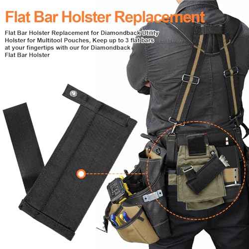 Flat Bar Holster Replacement for Diamondback Utility Holster for Multitool Pouches, for Diamondback Hammer Holsters Tool Belts Holsters Sleeve Adjustable Strap - Suit for Carpenters, Roofers, Framers