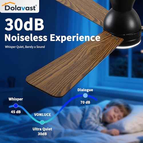 Ceiling Fans with Lights, 48 inch Low Profile Ceiling Fan with Light and Remote Control, Flush Mount, Reversible, 3CCT, Dimmable LED, Noiseless, Black Ceiling Fan for Bedroom, Dining Room