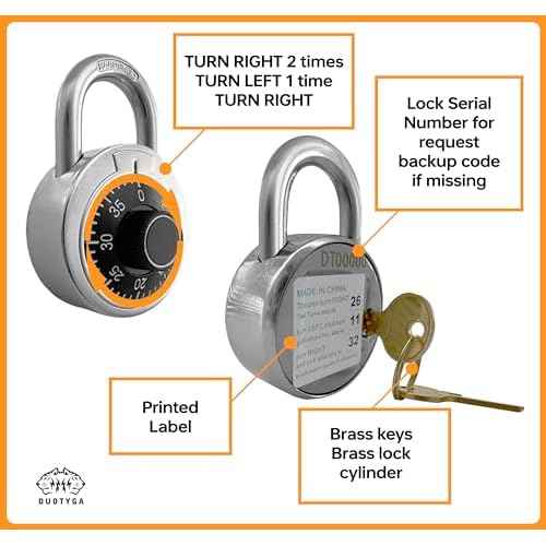 Combination Padlock with Key, 2 Pack 2 Keyed Alike Matching Key, Combination Locker Lock for Toolbox, School and Gym Locker, Employee and Case, Black