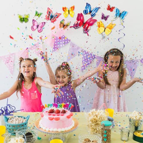 Butterfly Wall Decor, 24 PCS 3D Butterflies Stickers£¬Art Decor Wall Stickers for Party Decorations, Babys Bedroom