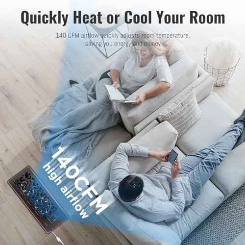 Register Booster Fan for 4" x 12" Register Holes, Quiet Vent Fan Booster with Intelligent Thermostat, Improves Heating Cooling, App Control, 10-Speeds, Charleston Smart Register Vent, ORB