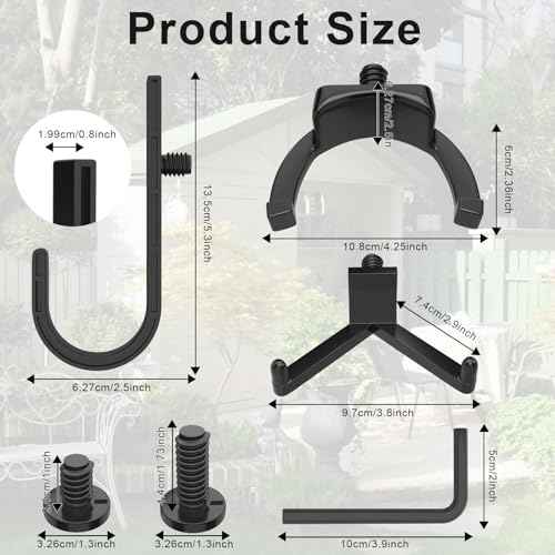 23 Piece Shed Storage Hooks Kit, Heavy Duty J/U/V Shape Tool Hangers with Screws, Compatible with Suncast, Craftsman Shed Shelves & Accessories