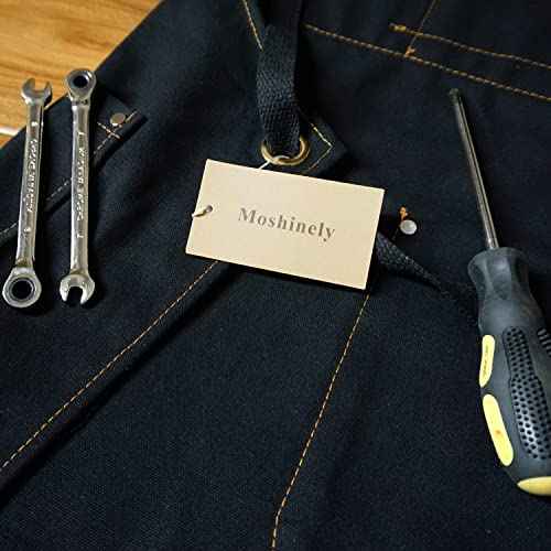 Work Apron with Tool Pockets for Men, Women With Pockets & Crossback Ideal for Woodworkers, Blacksmiths, Gardeners, Mechanics, BBQ Heavy Duty