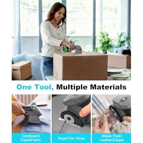 Cordless Electric Scissors, 2000mAh Fast Charging Rechargeable Fabric Cutter with Replaceable Blades, Box Cutter for Cloth, Cardboard, Plastic, Leather