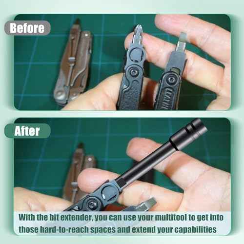Dreyoo Bit Driver Extender Add-on Accessory for Multi-Tools,1/4" Hex Bits Adapter Compatible with Leatherman, Surge, Wave Plus and Signal Set(Black)