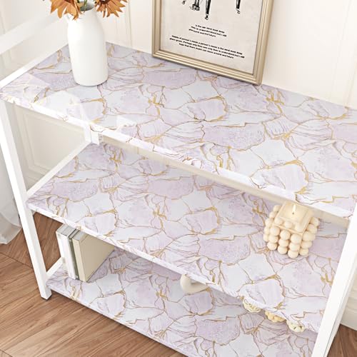 Purple Gold Marble Contact Paper Peel and Stick Countertops 15.7"¡¿78.7" Gold Pink Marble Wallpaper Self Adhesive Waterproof Contact Paper for Bathroom Kitchen Backsplash Cabinet Table Liner