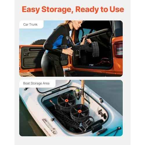 VEVOR 300 lbs Kayak Cart, Foldable Kayak Trolley with 10-inch Solid Rubber Tires & 1 Ratchet Strap, Paddle Board Trolley for Carrying Kayaks, Canoes, Paddleboards, Float Mats, Jon Boats