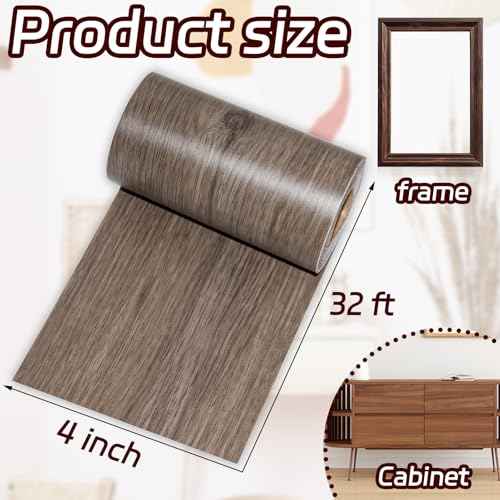 1 Roll Wood Grain Repair Tape, 4 Inch X 32 ft, Brown, Wood Grain Tape for Furniture, Tables, Chairs, Windows, Floors, Home Decor, DIY