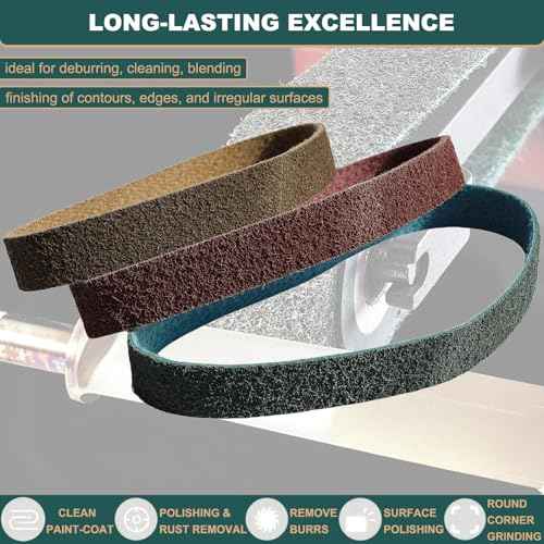 3 Pack 1 X 30 Inch Coarse, Medium, and Fine Grits Assortment Non Woven Surface Conditioning Sanding Belts for Knife Makers and Metal Fabricators Profession Sander Belt