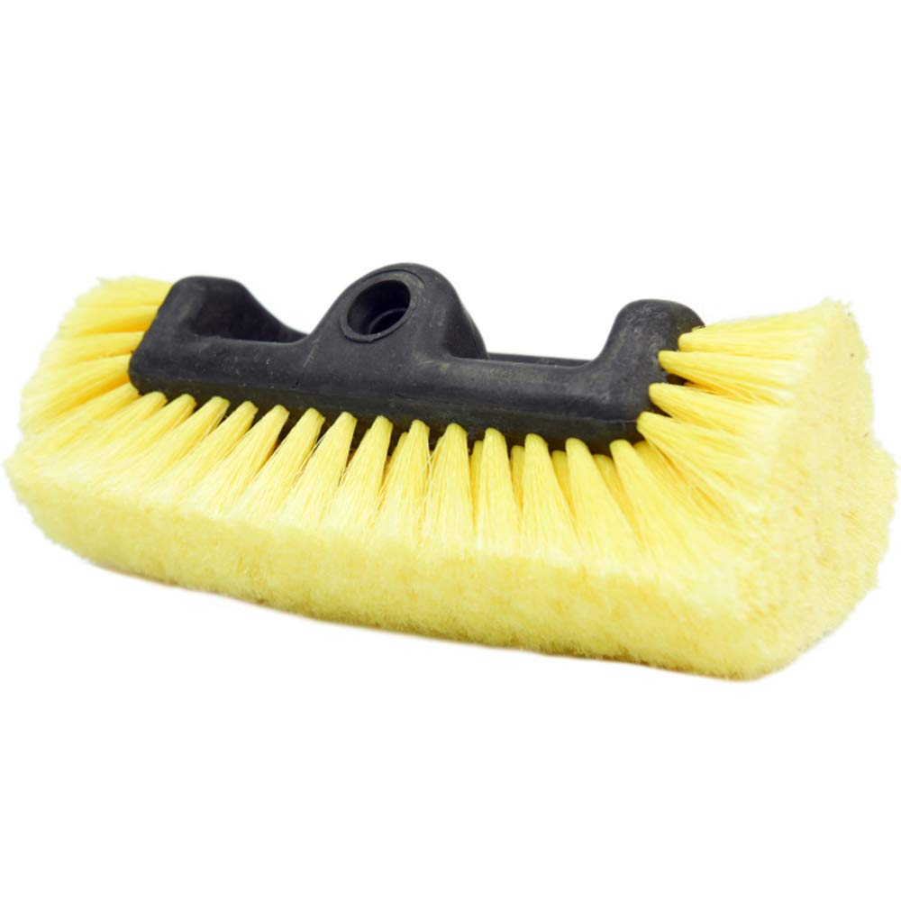 CARCAREZ 10" Car Wash Brush Head with Soft Bristle for Auto RV Truck Boat Camper Exterior Washing Cleaning, Yellow (1, 10" PRO MAX)