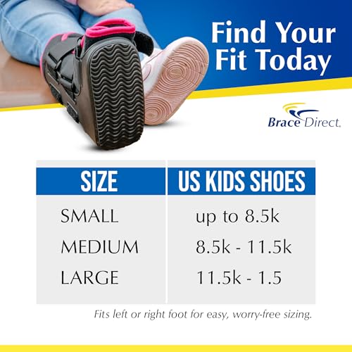 Brace Direct Kids Fracture Boot Pediatric Medical Walking Boot for Foot Injury, Sprained Ankle & Post-Surgery, Pink (Medium, US Kids 8.5K–11.5K)