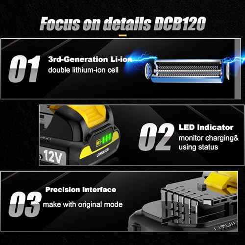 TenHutt ¡¼Upgrade¡½ 12V 3.0Ah Replacement Battery for Dewalt 12V MAX Cordless Power Tool DCB120 DCB123 DCB124 DCB127 Lithium-ion Battery