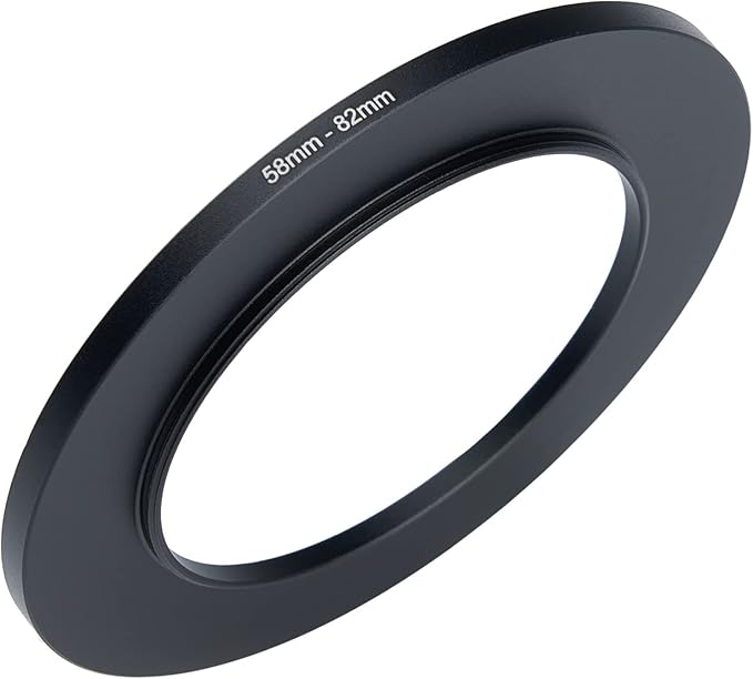 58mm to 82mm Step-Up Ring，58mm to 82mm Metal Step-Up Ring for All Brands 82mm UV ND CPL Filter