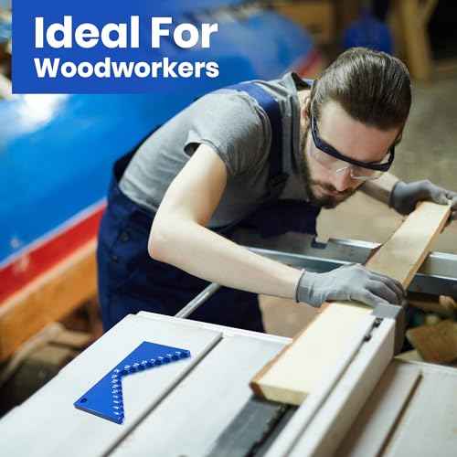 Dreyoo Table Saw Height Gauge, Aluminum Height Gauge Saw for Router Table, Precision Woodworking Measuring Tools Setup Cutting Blade from 1/8 to 2 Inch, 1/4" Thick for Solid Standing(Blue)