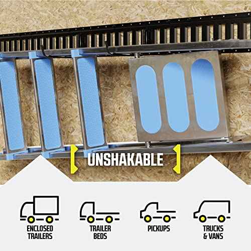 DC Cargo - Extended Flat J Hook E Track Ladder Hooks (4 Pack) - Shed, Garage Wall Hanger Accessories - Storage Hangers for Ladders, Large Tools & Equipment - Heavy Duty Organize Holder Mount