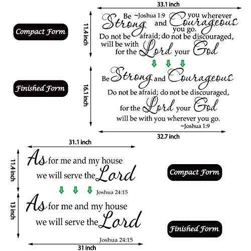 Zonon 2 Sheets Bible Verse Wall Decals Scripture Bible Quote Wall Decal As for Me and My House We Will Serve The Lord Inspirational Verses Stickers