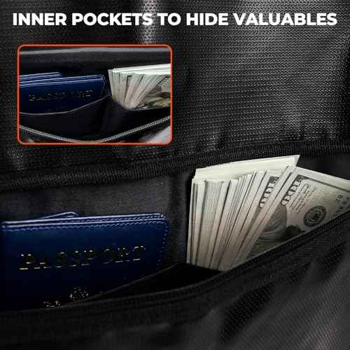ROLOWAY Hanger Diversion Fireproof Safe, Hidden Compartment for Home & Travel, Secret Safe for Cash Hiding Under Clothes