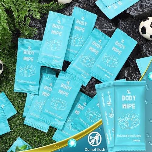Timgle 200 Pcs Deodorant Body Wipes Individually Wrapped Bath for Adults Face Hand Body Wipes Pearl Pattern Wet Shower with Aloe Bathing Disposable Cleansing for Travel Gym Travel