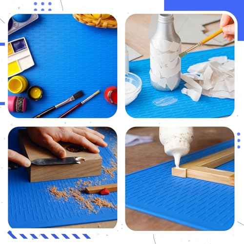 Breling 30"x20" Large Silicone Glue Mat, Thick 3.2mm, Heat Resistant Mat for Crafts, Projects, Tabletop - Easy to Clean Silicone Mats, Non-slip Surface - Rolls up for Convenient Storage