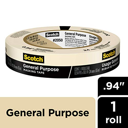 Scotch General Purpose Masking Tape, 0.94 in by 60 yd, 2050, 1 Roll