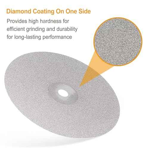 HARFINGTON Diamond Flat Lap Disc Set 8" x 1/2" Arbor 320/600/800/1200/3000 Grit Abrasive Wheel Lapping for Grinding Sanding Ceramics, Glass, Stones