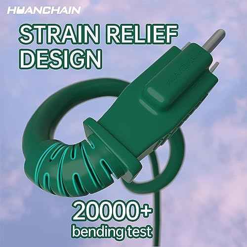 HUANCHAIN Indoor Outdoor Green Extension Cord 150 ft Waterproof, 16/3 Gauge Flexible Cold-Resistant Appliance Extension Cord Outside, 10A 1250W 16AWG SJTW, 3 Prong Heavy Duty Electric Cable, ETL