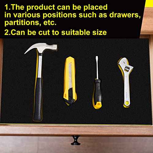 Fabbay 3 Sets Tool Box Foam Organizers, Tool Box Adjustable Shadow Foam, Non Slip Toolbox Liner and Drawer Liner, 16.5 x 22 Inch