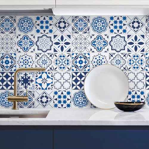 Timeet Blue Wallpaper Glossy Surface Thicken Waterproof Contact Paper Decorative Self Adhesive Film Peel and Stick Wallpaper Decorative Wall Paper for Countertop Shelf Drawers Liner 17.7"x78.7"