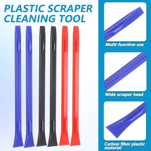18 PCS Plastic Scrapers, Non-scratch Carbon Fiber Plastic Scraper Tool Multi-purpose Cleaning Scraper Tool Pen-Shaped Label Remover Scrapers Tools for Cleaning Small Narrow Spaces Glass Stickers Paint