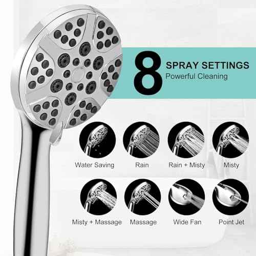 Tub Spout with Diverter, High Pressure 8 Settings Hand Held Shower head, Metal Bathtub Faucet with Sprayer Chrome
