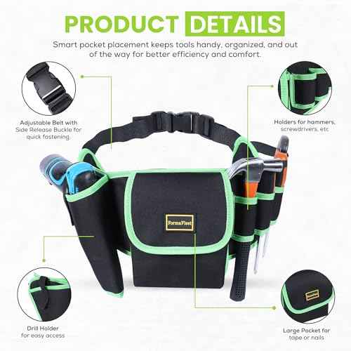 Tool Belt by FormaFleet with Multi-Pocket Tool Pouch, Adjustable Toolbelts for Men, Electrician Tool Pouch, Carpenter Tool Belt, Built for Comfort and Heavy-Duty Use