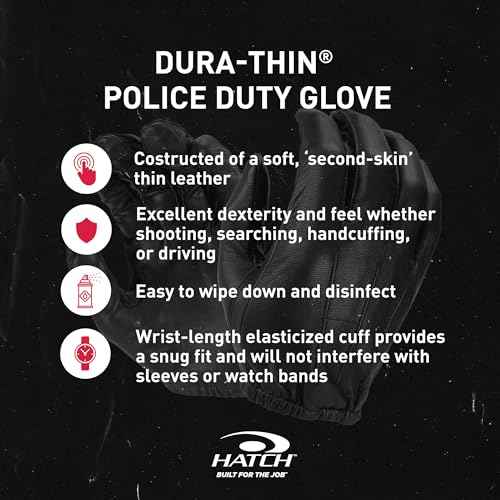 HATCH Dura-Thin Search Duty Glove, Black, XX-Large