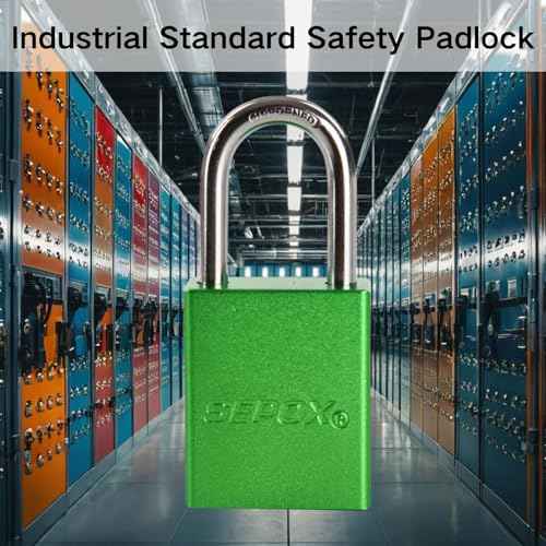 SEPOX¢ç Ultra Rust-Resistant Weatherproof Padlocks, Green Aluminum Set of 4 Padlocks with 8 Same Keys, High Security for Outdoor & Industrial Like Lock-Out, Gates, Storage, Lockers, Fences