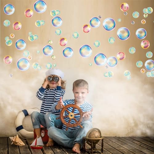 Cheerland Bubble Window Decal for Walls Under The Sea Wall Decals Party Decorations Bubble Stickers Vinyl Cutouts Removabl Mermaid Birthday Decoration Ocean Bathroom Decor Theme Supply