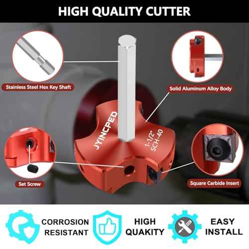 1-1/2 Inch PVC Pipe Reamer,PVC Fitting Saver Socket Saver with 3 Carbide Insert,1.5" Plastic Pipe Fitting Reamer Plumbing Tool for Sch.40 CPVC ABS Socket Hub,Fit Standard 1/2" Drill