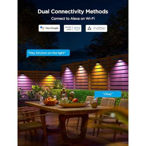 Govee Outdoor Deck Lights, RGBIC Outdoor Lights with 4000K White Light, IP65 Smart Fence Lights with App Control, Voice Control, LED Path Light for Outdoor Decor,Wired 6 Packs (32.8ft)