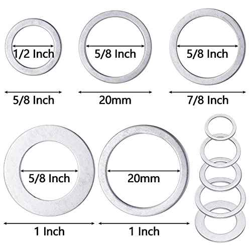 Sadnyy 20 Pcs Saw Blade Bushing Set - Arbor Adapter Ring Spacer 1'' to 20 Mm, 1'' to 5/8'', 7/8'' to 5/8'', 20 Mm to 1/2'', 4 Per Model
