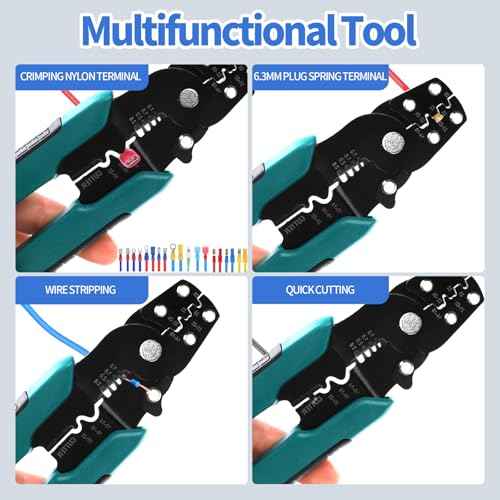 TYJ Bullet Wire connectors Kit with Crimp/Stripping/Cutting Multifunction Wire Crimping Tool 22-10 AWG Male and Female Electrical Wiring Crimp Terminal Connectors Kit