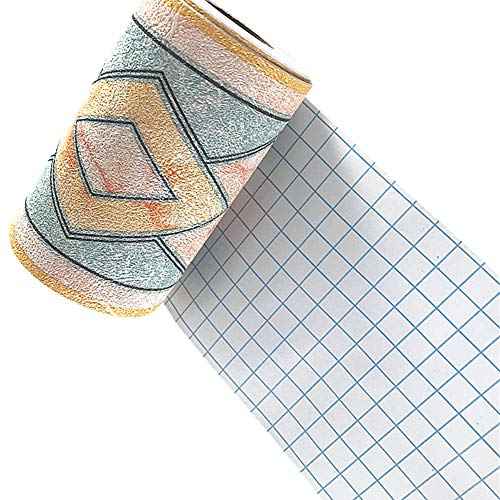 3D Self Adhesive Blue Diamond Waterproof Wallpaper Border Peel and Stick for Bathroom Kitchen Counter Top Tiles Sticker,4 Inch by 16.5 Feet