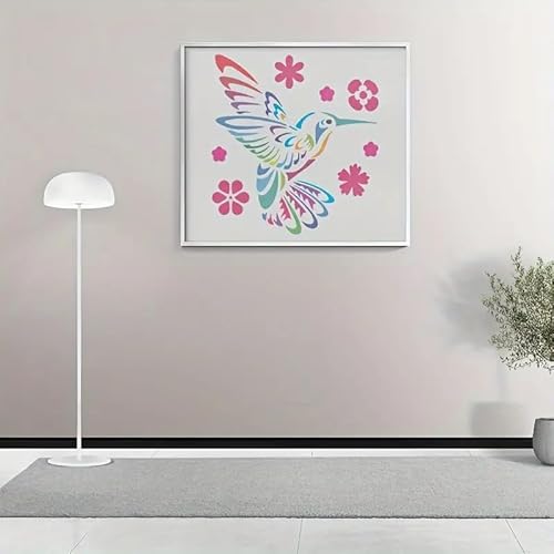 Hummingbird Bird Flower Wall Stencils Template Reusable Spray PaintStencils for Craft Painting On Wood Craft Canvas Walls Wood Furniture Decorations DIY Scrapbooking