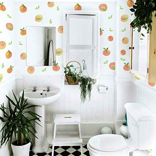 RoomMates RMK4583SCS Sweet Peaches Peel and Stick Wall Decals, Peach, Orange, Yellow, Green